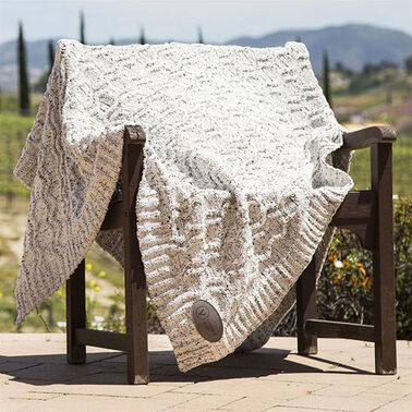 Vanilla Cookie Heather Cable Knit Chenille Blanket - Optamark