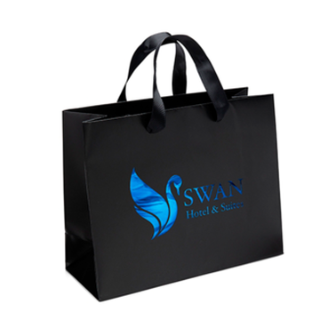 Victoria™ Ribbon Handle Matte Eurotote Bag (Foil Print) - Optamark