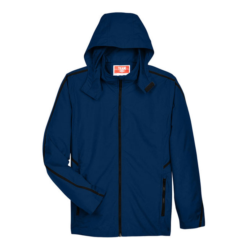UltraClub Adult 1/4-Zip Hooded Pullover Pack-Away Jacket - Water & Wind Resistant, Packs Into Pocket - View #4